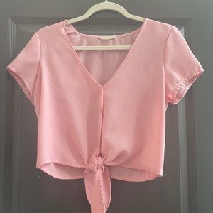 Pink tie top